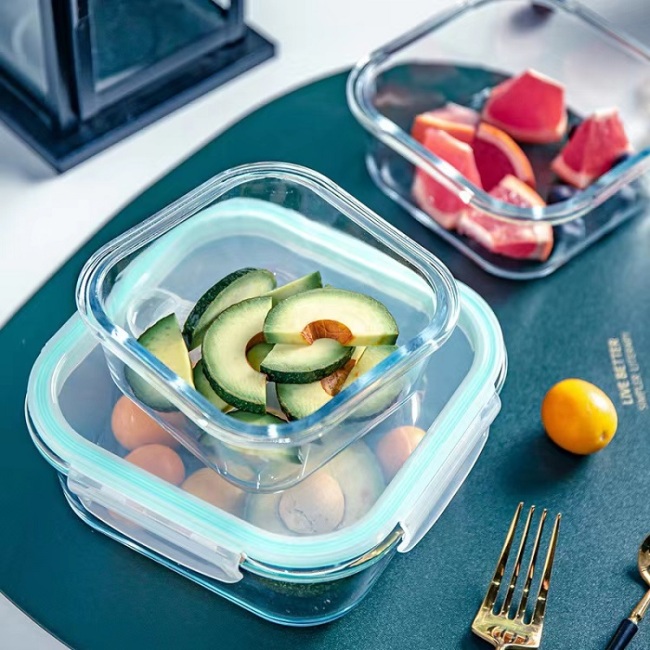 Storage Bowl Made of Reusable Borosilicate Glass for Food Preparation and Lunches With Airtight Lock Lids  dropshipping Chinese