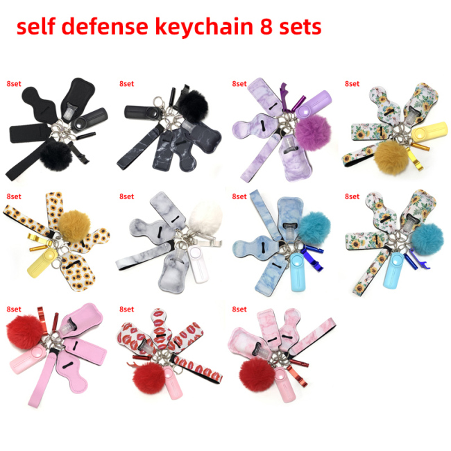 Wholesale 9pcs Outdoor Self Defense Keychain Accessories Self Defense Keychain Women Products