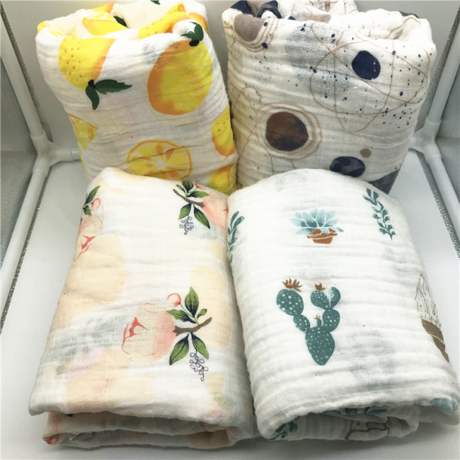 Soft Textile Gift Box Packed Extra Large Size Baby Muslin Swaddle Blankets