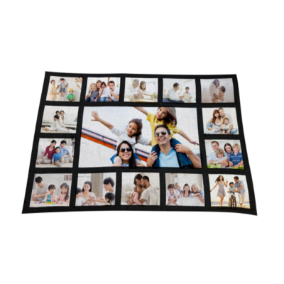 USA warehouse Polyester Flannel square 9 panel 15 panel 20 panel blank sublimation blanket for  heat press printing