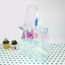 purple Transparent Holographic Clear PVC Shopping Bag with Handle Waterproof Beach PVC Tote Bag