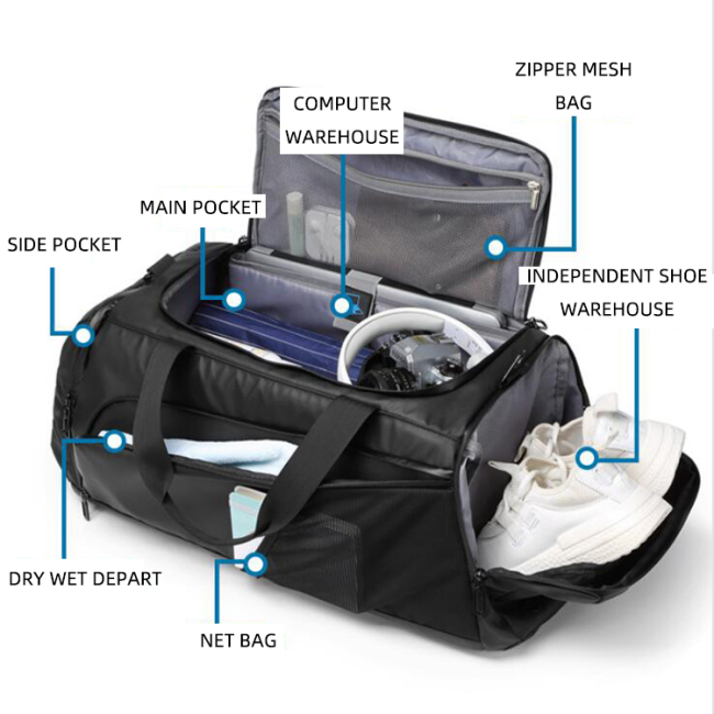 Custom Women Men Gym Fitness Bag Waterproof Travel Bags Sports Duffel Bag