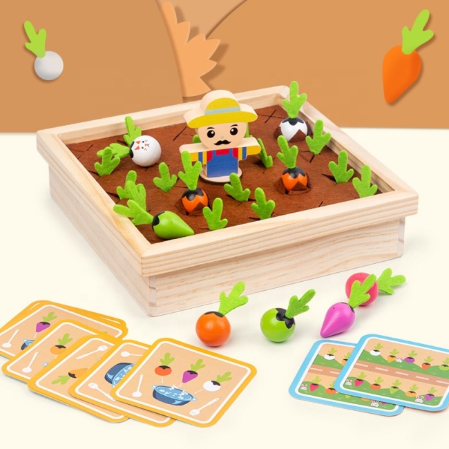 Montessori Colorful Radish Puzzle Toy Durable Educational Vegetable Carrot Memory Training Toys for Children Gifts