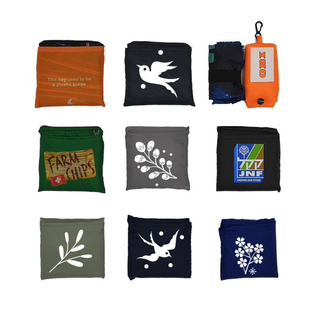 Eco friendly rPET 190T 210D Reusable  polyester foldable  shopping bag