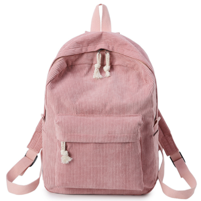Factory custom logo OEM&ODM kids corduroy backpacks bag for girl small big size school bag travel backpack