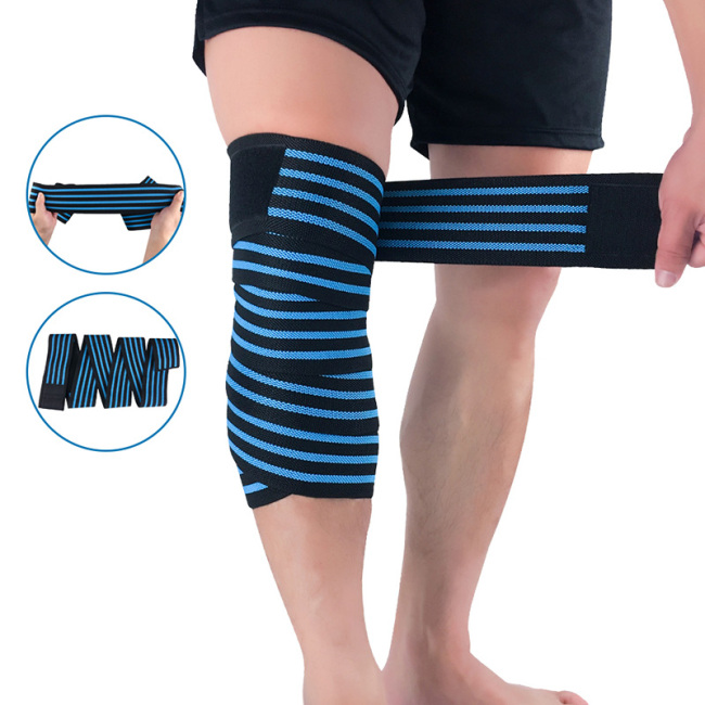 Gym Fitness Weight Lifting Powerlifting Compression Elastic Weightlifting Knee Wrap Bandages For Squat