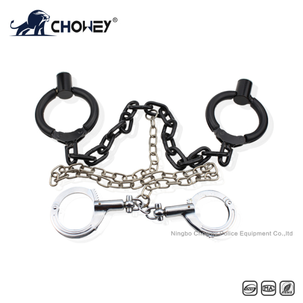 Nickel plated carbon steel handcuffs and legcuffs 2 in 1 FT0288