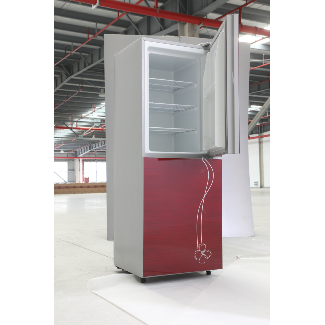 230L Direct Cooling Frameless Glass Panel Colorful Refrigerator