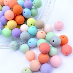 GP0953 Rainbow Multicolor Colored Matte  Acrylic Plastic Round Jewelry Beads