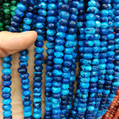 AB0630B Blue Faceted Crazy Lace Agate Rondelle Beads,Faceted Agate Stone Abacus Beads