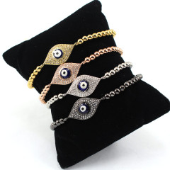BRE1032 Fashion CZ micro Diamond Evil Eye Jewish 4 color beads Bracelet