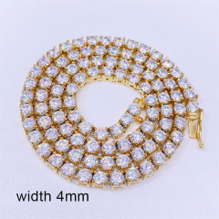 Hip Hop Bling Jewelry Custom Gold Silver Necklace 8mm Mens 5A Cubic Zirconia Diamond Iced Out Tennis Chain