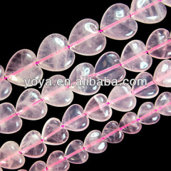 CR5180 Rose Quartz Heart Beads,Rose Quartz Heart Shaped Stone Beads