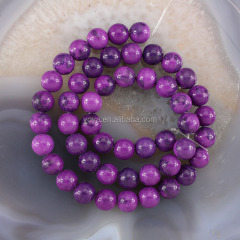 RF0260 Purple Synthetic Sugilite Stone Round Beads