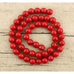 MJ1031 China supplier Smooth red Mashan jade round gemstone beads