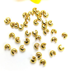 JF0762 Fashion Jewelry Findings Gold plated Bead Crimp Covers for Bracelet Necklace Earring Jewelry Making
