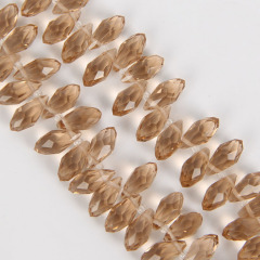 CR5088 Multi Colored Top Drilled Faceted Drops Shape Beads Crystal Glass Briolette Teardrop Drops bead Side Cut Drops
