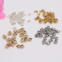 JF0762 Fashion Jewelry Findings Gold plated Bead Crimp Covers for Bracelet Necklace Earring Jewelry Making