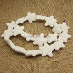 LB1047W Wholesale White Lava Volcanic Pumice Stone Seastar starfish Star Beads