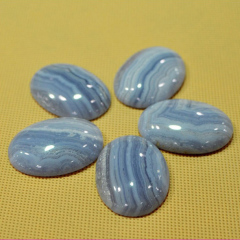 GC1102 High Quality Natural Blue Lace Agate Chalcedony Oval Cabochons