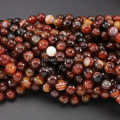 AB0098 Hot Sale Faceted Dream Lace Stripe Banded Agate Beads