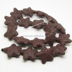 LB1047C Wholesale brown lava volcanic stone star beads,Coffee Lava Rock Star starfish Beads