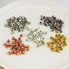 JF8244 Thiny Silver,Rose Gold Faceted Metal Gold Nugget Beads,Small Faceted Square Cube Spacer Beads