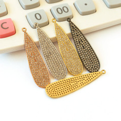CZ6846 Hot selling long cz micro pave teardrop pendant ,cz micro pave findings jewelry for gift