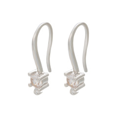CZ7973 CZ Earring Findings Diamond Micro pave Earring Hooks,Gold Plated Brass Earrings hooks with Cubic Zirconia