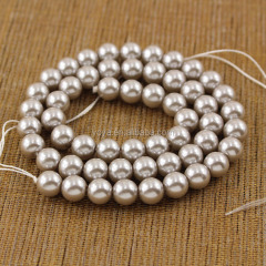 GS1007 Qood quality Cheap Shiny Grey glass pearl beads ,imitation faux pearl beads strands