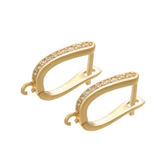 CZ7975  Fashion Diamond Gold Silver Black LatchBack Earring, CZ Micro Leverback Earring Hooks