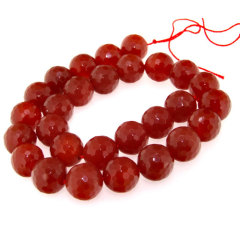 AB0095 loose beads faceted red agate round beads