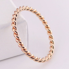 RS1012 Dainty Tiny Minimalist Stainless Steel Women's Twisted Rope Chain Band Stacking Midi Rings Wedding Band Ring