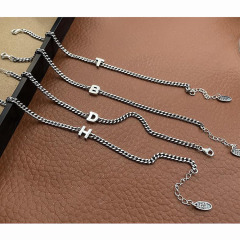 SS3002 Wholesale Fine Jewelry Sterling Silver Initial Letter Bracelet for Women