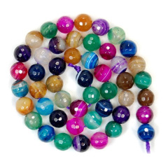 AB0027 Wholesale Multicolor faceted colorful gemstone agate beads for DIY jewelry making