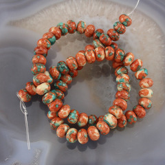RF0208 Fashion rain flower stone rondelle beads,mixcolor rain flower gemstone roundel abacus beads