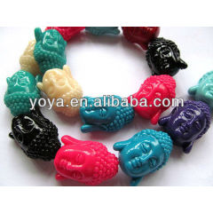 SB6259 Carved resin buddha beads,laughing buddha head beads,buddha head beads
