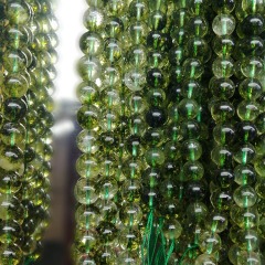 CR5569 Hotsale olive green ghost quartz round beads