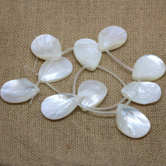 SP4058 Big Large Ivory White Teardrop Head-drilled Sea Shell Mother of Pearl Beads