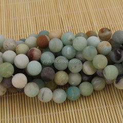AM0909 Multicolor matte frosted amazonite beads