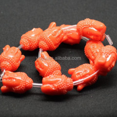 GP0830 Fashion coral colour acrylic plastic resin buddha head beads