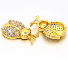 CZ6799 Fancy 18k Gold Plated Brass Ladybug With Cubic Zircon,CZ Micro Pave Charms pendants