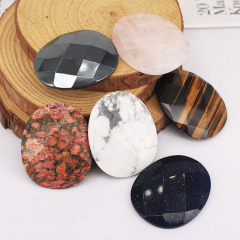 JF8705  32*37.5mm Big Faceted Semi-precious Stone Cabochons,Natural Gemstone Cabochons for Jewelry Making