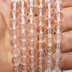 CR5243 Natural clear crystal quartz beads,round rock crystal beads