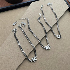 SS3002 Wholesale Fine Jewelry Sterling Silver Initial Letter Bracelet for Women