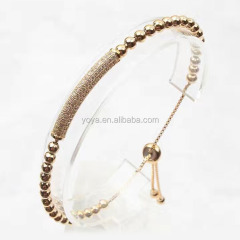 BC1126 charm cz tube copper bead women bracelet