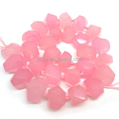 CR5198 High Quality Natural Rose Quartz Faceted Nugget Beads,Rose Quartz Stone Chunky Beads
