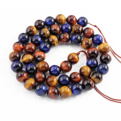 TE3031 natural multicolor tiger eye stone beads,yellow blue red tiger's eye stone beads