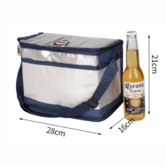 Customized logo printed reusable lunch bag folding tote food delivery ice insulated cooler bag