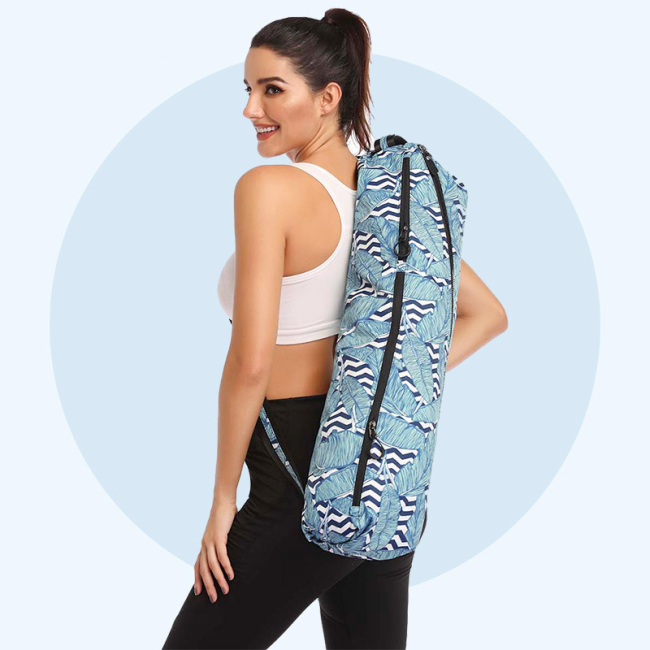 custom printed canvas gym yoga mats duffel bag nylon waterproof large capacity storage bag for yoga mat